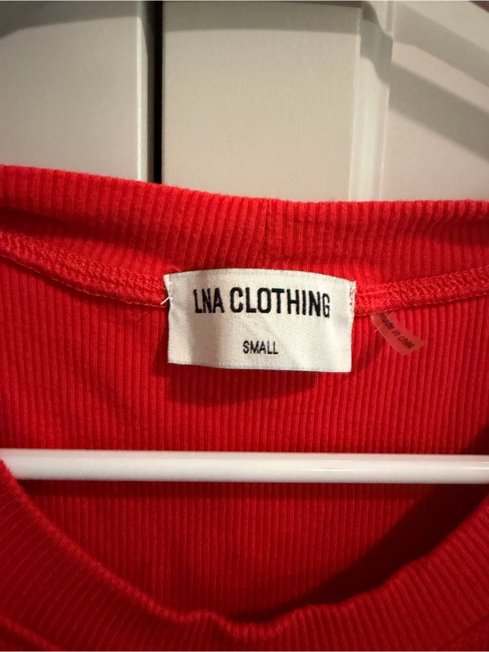 LNA Red Ribbed Tank Top - Picture 2 of 5